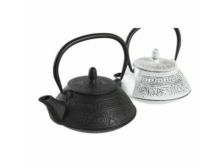 Dzbanek na herbatę DKD Home Decor Czarny Stal nierdzewna Biały (2 Sztuk)