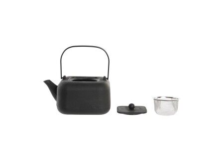 Dzbanek na herbatę DKD Home Decor Czarny Stal nierdzewna Biały 1,2 L (2 Sztuk)