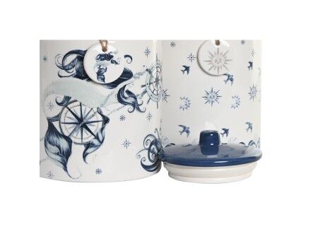 Łódź DKD Home Decor Niebieski 15 x 15 x 21 cm Biały Dolomite (2 Sztuk)
