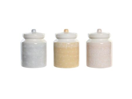 Łódź DKD Home Decor 12 x 12 x 16 cm Niebieski Różowy Żółty Dolomite Shabby Chic (3 Sztuk)