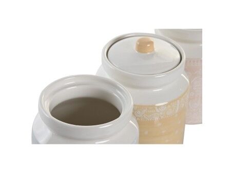 Łódź DKD Home Decor 12 x 12 x 16 cm Niebieski Różowy Żółty Dolomite Shabby Chic (3 Sztuk)