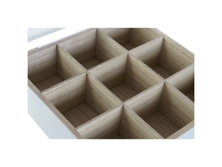 Pojemnik na Herbatę DKD Home Decor Niebieski Biały Kolor Zielony Liliowy Metal Szkło Drewno MDF (3 Sztuk)