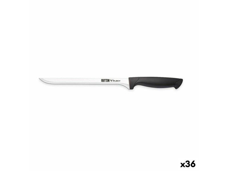Nóż do Szynki Quttin Black Czarny Srebrzysty 22 cm (36 Sztuk)
