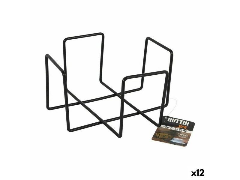 uchwyt do serwetek Quttin Czarny 17,5 x 17,5 x 9,5 cm (12 Sztuk)