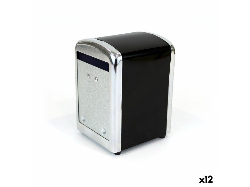Stojak na serwetki Quttin Czarny 10,6 x 9,6 x 13,9 cm Zakwaterowanie i Catering (12 Sztuk)