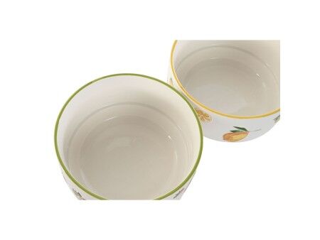 Miska do Sałatki Home ESPRIT Żółty Czerwony Kolor Zielony Porcelana 21 x 21 x 12 cm (2 Sztuk)