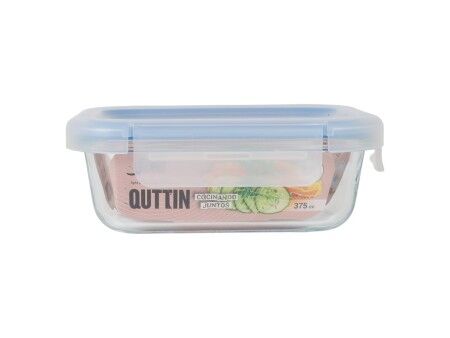 Hermetyczne pudełko na lunch Quttin Przezroczysty Prostokątny 375 ml (12 Sztuk)