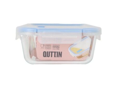 Hermetyczne pudełko na lunch Quttin Boho Przezroczysty Prostokątny 1,5 L (6 Sztuk)