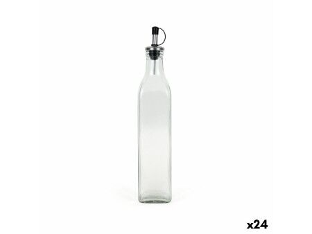 Buteleczka na oliwę Anna Przezroczysty Srebrzysty Szkło 0,5 L (24 Sztuk)