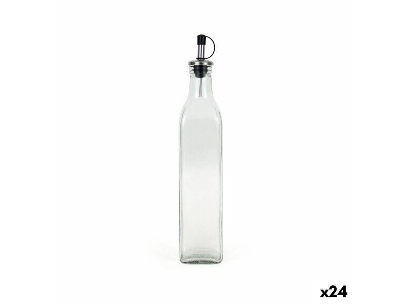 Buteleczka na oliwę Anna Przezroczysty Srebrzysty Szkło 0,5 L (24 Sztuk)