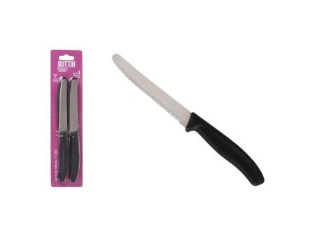 Zestaw noży Quttin Czarny Srebrzysty Stal nierdzewna 11 cm 4 Części (18 Sztuk)