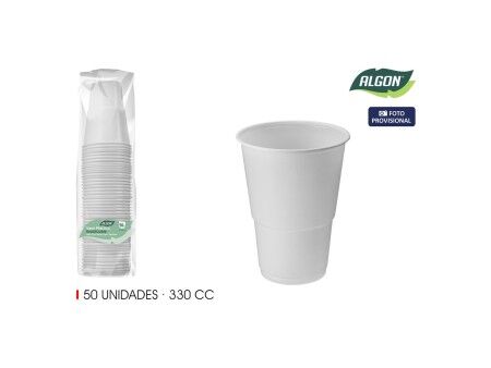 Zestaw kieliszków Algon Biały 330 ml 50 Części (12 Sztuk)