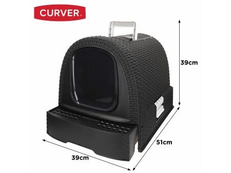 Kuweta dla Kotów Curver Antracyt 51 x 38,5 x 39,5 cm Plastikowy (Plastikowy)