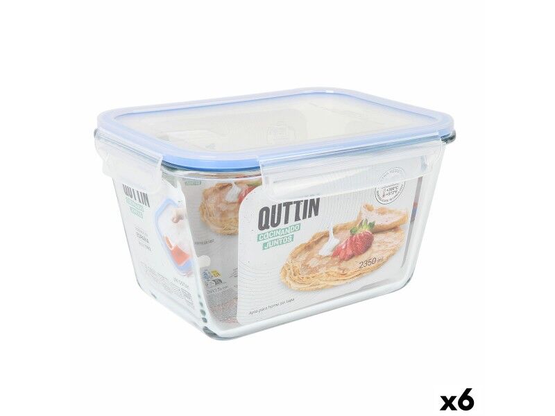 Pojemnik na Lunch Quttin Prostokątny 2,35 L (6 Sztuk)