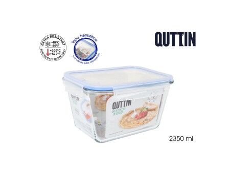 Pojemnik na Lunch Quttin Prostokątny 2,35 L (6 Sztuk)
