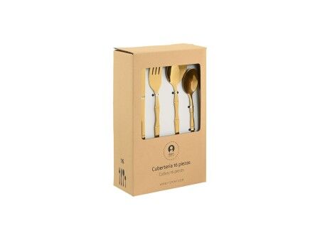 Zastawa stołowa Home ESPRIT Złoty Stal nierdzewna 15 x 7 x 24 cm 16 Części