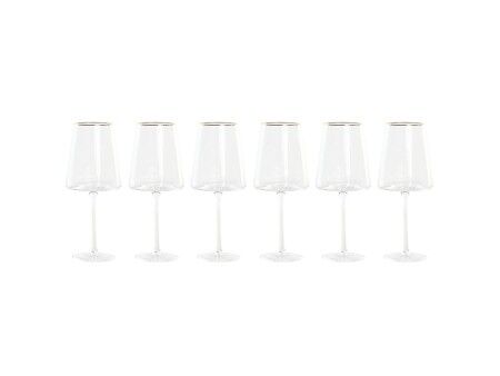 Płaski kieiszek do szampana Home ESPRIT Przezroczysty Złoty Szkło 400 ml (6 Sztuk)