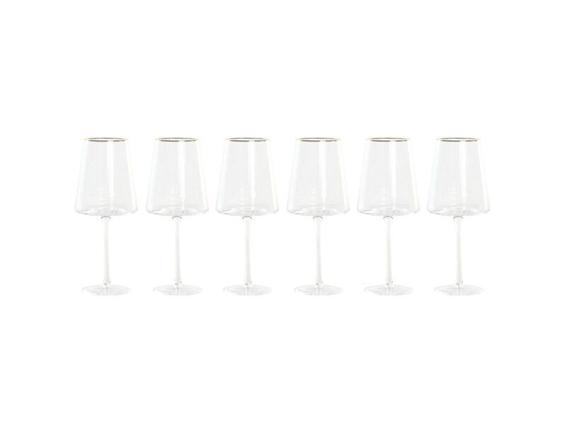 Płaski kieiszek do szampana Home ESPRIT Przezroczysty Złoty Szkło 400 ml (6 Sztuk)