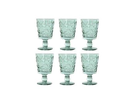 Zestaw kubków Home ESPRIT Turkusowy Szkło 345 ml (6 Sztuk)