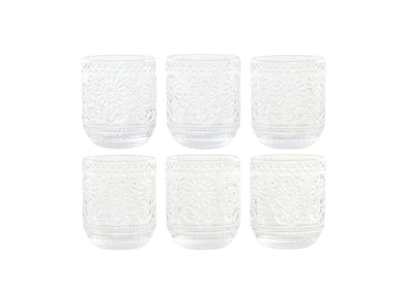 Zestaw kieliszków Home ESPRIT Przezroczysty Szkło Z reliefem 360 ml (6 Sztuk)