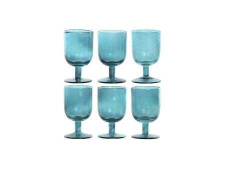 Zestaw kubków Home ESPRIT Turkusowy Szkło 300 ml (6 Sztuk)