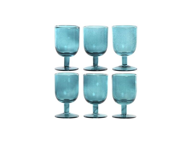 Zestaw kubków Home ESPRIT Turkusowy Szkło 300 ml (6 Sztuk)