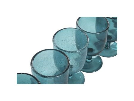 Zestaw kubków Home ESPRIT Turkusowy Szkło 300 ml (6 Sztuk)