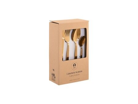 Zastawa stołowa Home ESPRIT Złoty Stal nierdzewna 15 x 7 x 24 cm 16 Części