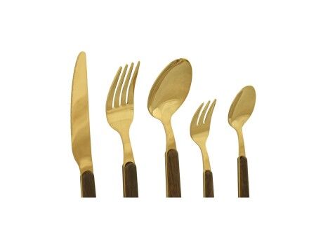 Zastawa stołowa Home ESPRIT Brązowy Złoty Stal nierdzewna ABS 17 x 7 x 24 cm 20 Części