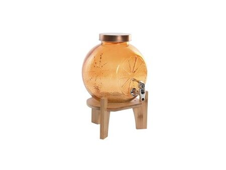 Dyspenser do Wody Home ESPRIT Pomarańczowy Bambus Szkło 5 L 24 x 17,5 x 24 cm