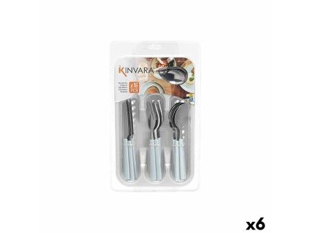 Zestaw sztućców Kinvara KT166096-1C Biały Srebrzysty Stal nierdzewna Plastikowy (6 Sztuk)
