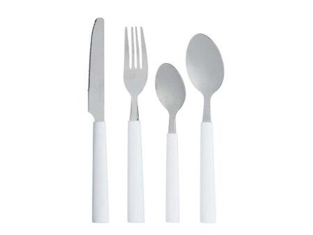 Zestaw sztućców Kinvara KT166096-1C Biały Srebrzysty Stal nierdzewna Plastikowy (6 Sztuk)