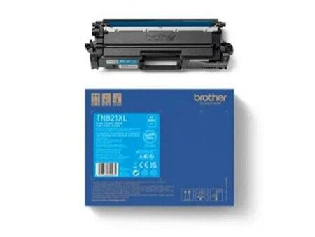 Toner Oryginalny Brother TN-821XLC Czarny Turkusowy