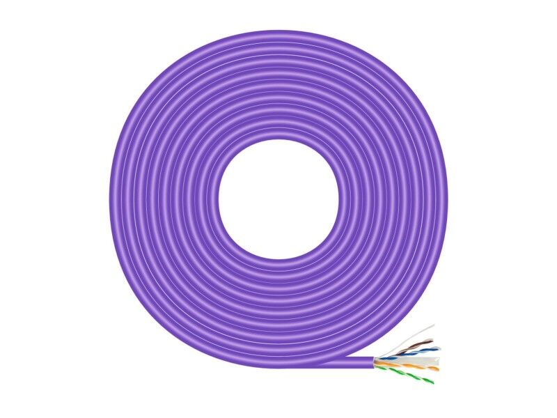 Kabel RJ45 Kategoria 6 UTP Sztywny Aisens A135-0747 Fiolet 100 m