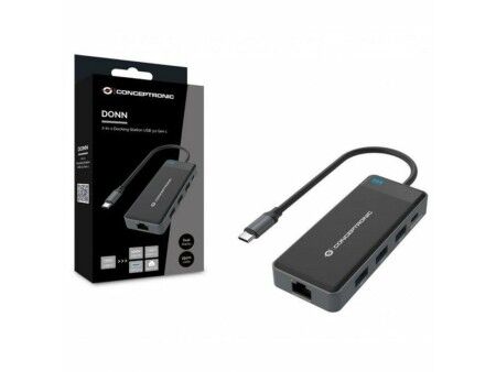 HUB USB Conceptronic DONN14G Czarny Szary 100 W