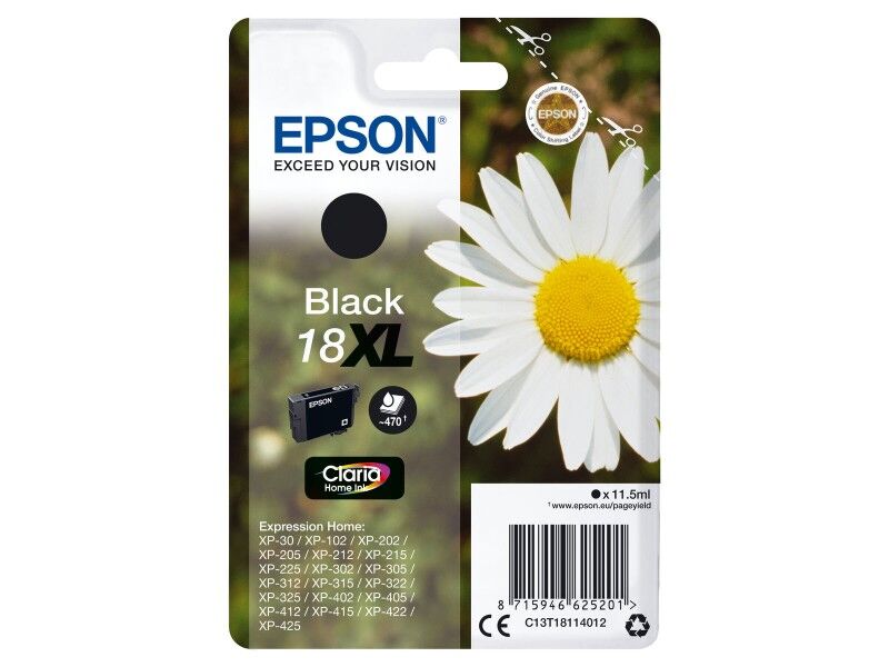 Oryginalny Wkład Atramentowy Epson Cartucho 18XL negro Biały Czarny