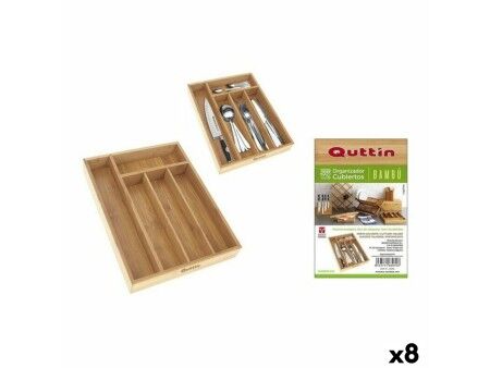 Organizer na Sztućce Quttin Bambus 34 x 26 x 4 cm (8 Sztuk)