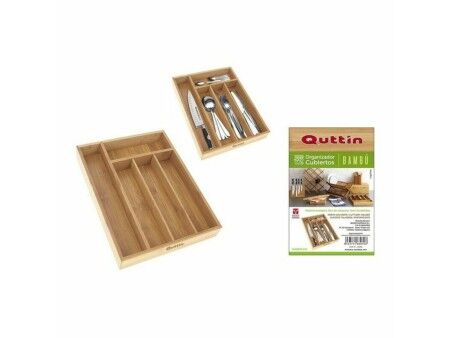 Organizer na Sztućce Quttin Bambus 34 x 26 x 4 cm (8 Sztuk)