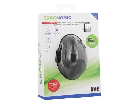 Ergonomiczna Myszka Optyczna T'NB Ergo Line Czarny 1600 dpi