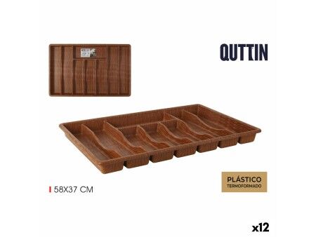 Organizer na Sztućce Quttin 59 x 38 cm Tworzywo termoplastyczne (12 Sztuk)