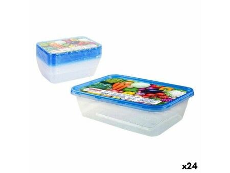 Set 10 Pojemników na Lunch Privilege 49786 500 ml Prostokątny 17,5 x 12 x 4 cm (24 Sztuk)