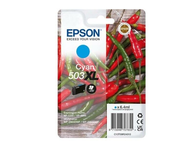 Oryginalny Wkład Atramentowy Epson 503XL Czarny Turkusowy