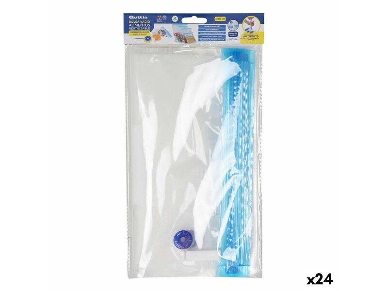 Torba na żywność wielokrotnego użytku Quttin Zawór próżniowy 5 Części 26 x 28 cm (24 Sztuk)