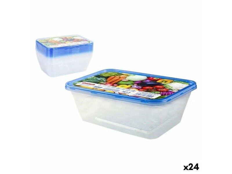 Set Pojemników na Lunch Privilege 49787 Prostokątny 750 ml 18 x 12 x 6 cm (24 Sztuk) (9 pcs)