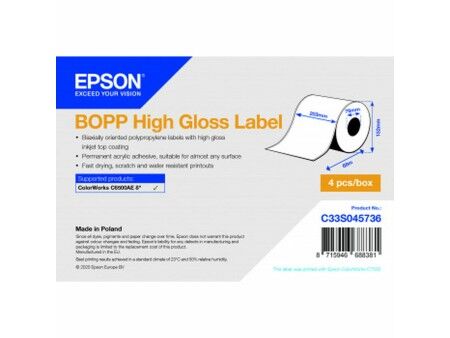 Etykiety do Drukarki Epson C33S045736 Błyszczące Ø 70 mm (4 Sztuk)