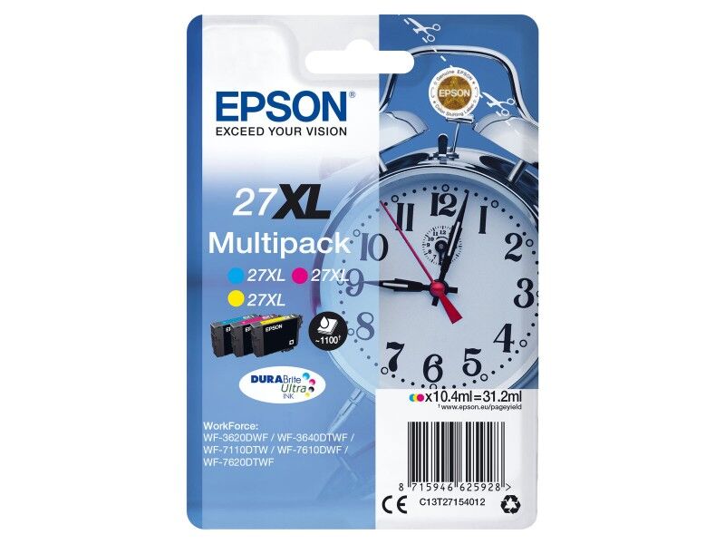 Oryginalny Wkład Atramentowy Epson 27XL Czarny Wielokolorowy Cyan/Magenta/Żółty