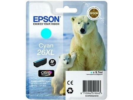 Oryginalny Wkład Atramentowy Epson C13T26324012 Turkusowy