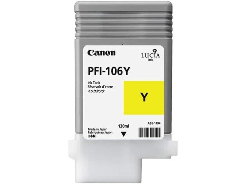 Oryginalny Wkład Atramentowy Canon PFI-106 Y Żółty