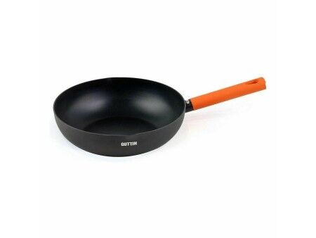 Patelnia Wok Quttin Gastro Czarny Pomarańczowy 47 x 29 x 8 cm (6 Sztuk)