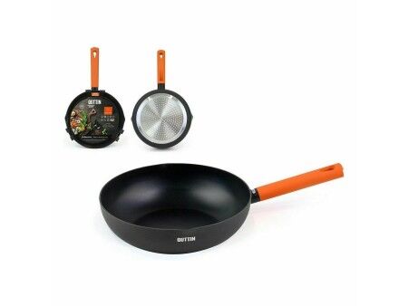 Patelnia Wok Quttin Gastro Czarny Pomarańczowy 47 x 29 x 8 cm (6 Sztuk)